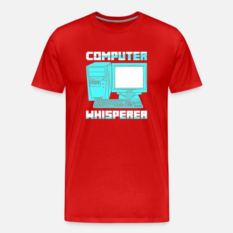 Computer Whisperer Software Coding - Männer Premium Bio T-Shirt - Rot