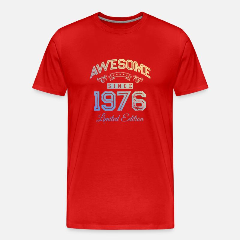 1976 awesome since - Männer Premium Bio T-Shirt - Rot