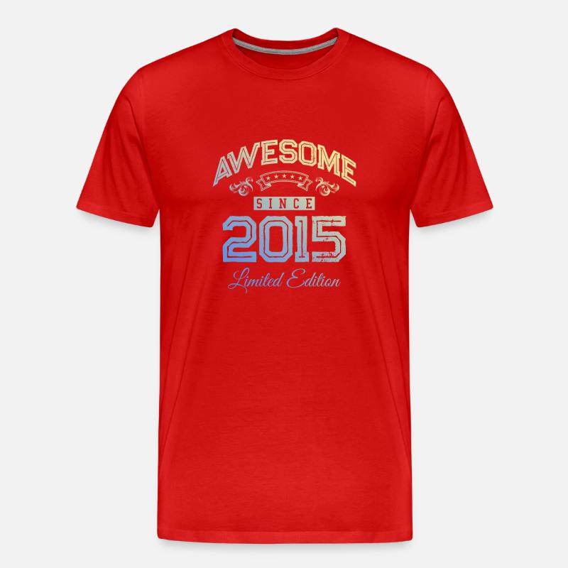 2015 awesome since - Männer Premium Bio T-Shirt - Rot