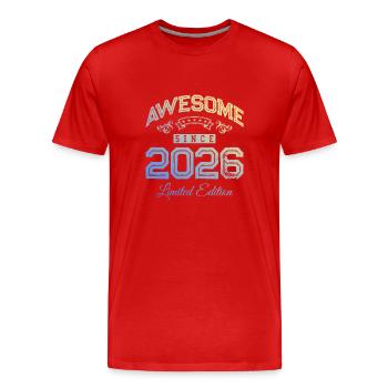 2026 awesome since - Männer Premium Bio T-Shirt - Rot - Vorne - Damien (186cm)