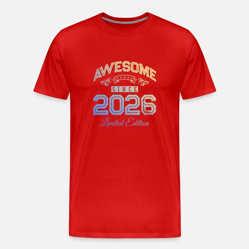 2026 awesome since - Männer Premium Bio T-Shirt - Rot