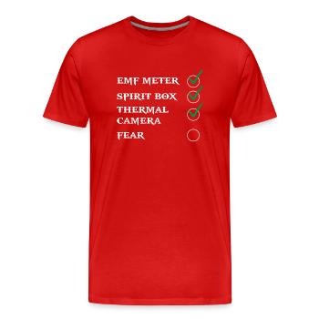 Ghost Hunter, EMF meter, thermal camera - Men's Premium Organic T-Shirt - red - Front - Damien (186cm)