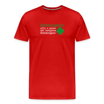 Shenanigator irlandais aka une personne - T-shirt bio Premium Homme - rouge - Devant - Damien (186cm)