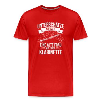 Klarinette Klarinettenspieler Klarinettist - Männer Premium Bio T-Shirt - Rot - Vorne - Damien (186cm)