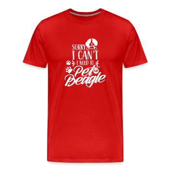 Ne puis-je pas avoir à caresser mon chien beagle - T-shirt bio Premium Homme - rouge - Devant - Damien (186cm)