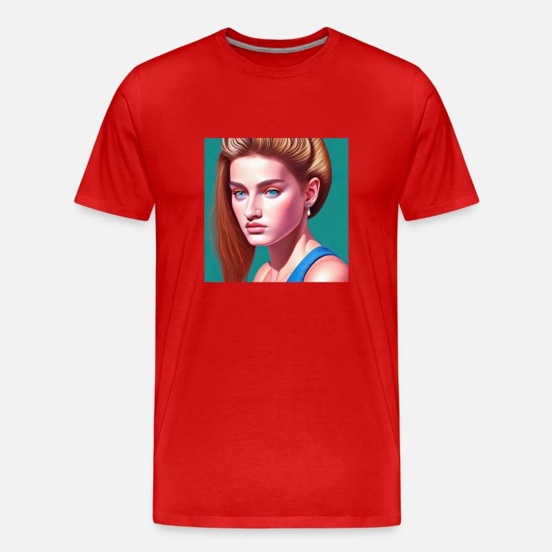 Retrowave Synthwave 80s Design - Männer Premium Bio T-Shirt - Rot