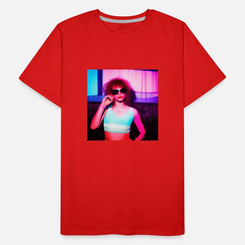 Retrowave Synthwave 80s Character Design Männer Premium Bio T-Shirt