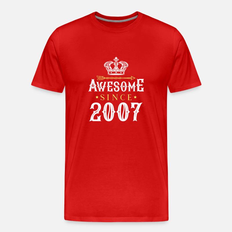 2007 awesome since - Männer Premium Bio T-Shirt - Rot