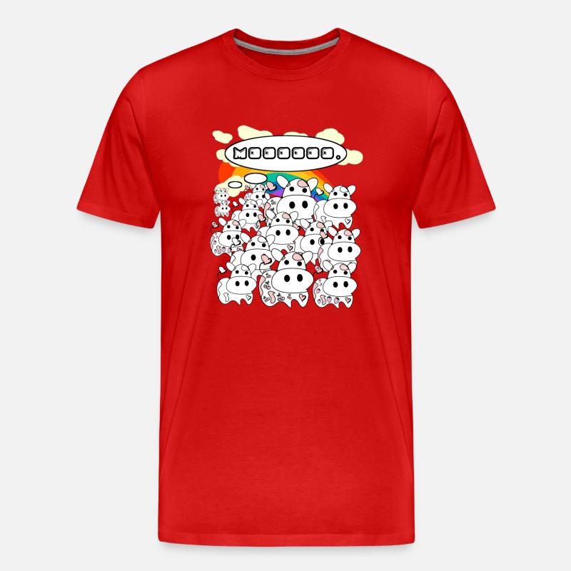 Erdbeeren - Kühe - Männer Premium Bio T-Shirt - Rot