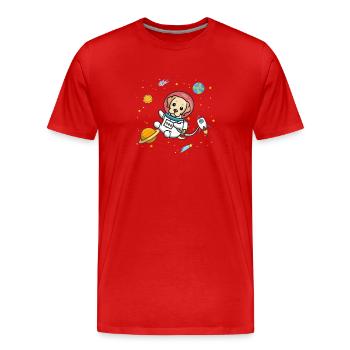Laboratoire jaune - T-shirt bio Premium Homme - rouge - Devant - Damien (186cm)