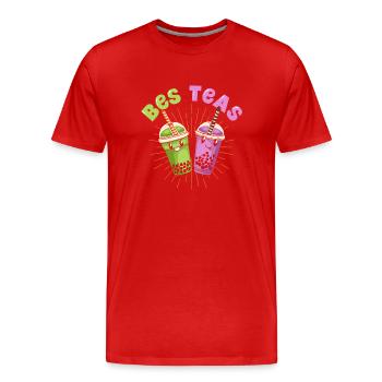 Bes Teas - Männer Premium Bio T-Shirt - Rot - Vorne - Damien (186cm)