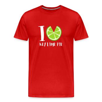 Key Lime Pie Lemon Tart Dessert - Men's Premium Organic T-Shirt - red - Front - Damien (186cm)