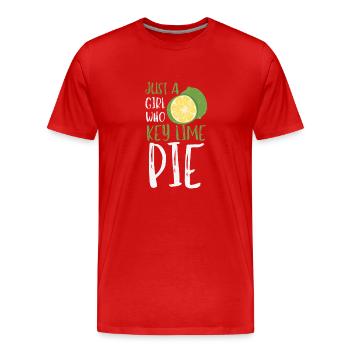 Key Lime Pie Lemon Tart Dessert - Men's Premium Organic T-Shirt - red - Front - Damien (186cm)