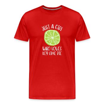 Key Lime Pie Lemon Tart Dessert - Men's Premium Organic T-Shirt - red - Front - Damien (186cm)