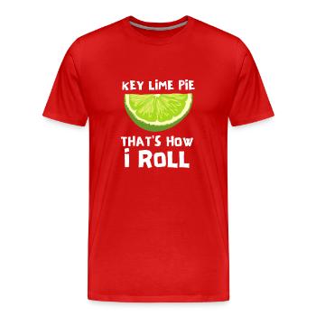 Key Lime Pie Tarte au citron Dessert - T-shirt bio Premium Homme - rouge - Devant - Damien (186cm)
