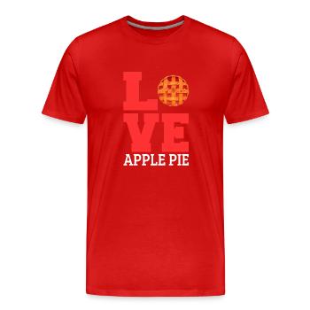 Tarte aux pommes - T-shirt bio Premium Homme - rouge - Devant - Damien (186cm)
