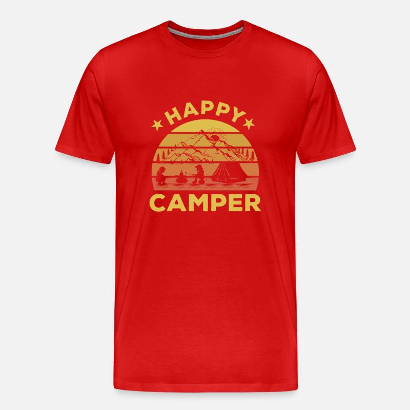 Happy Camper - Männer Premium Bio T-Shirt - Rot