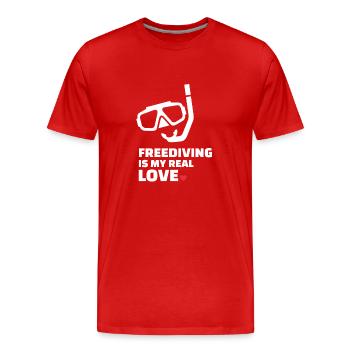 Apnée - T-shirt bio Premium Homme - rouge - Devant - Damien (186cm)