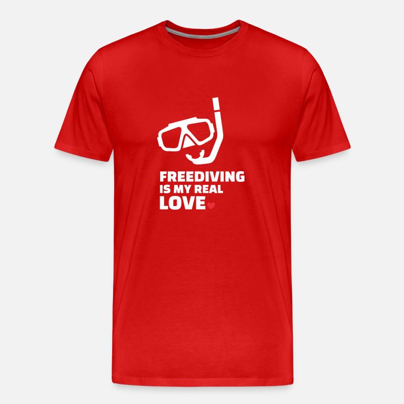 Freitauchen - Männer Premium Bio T-Shirt - Rot
