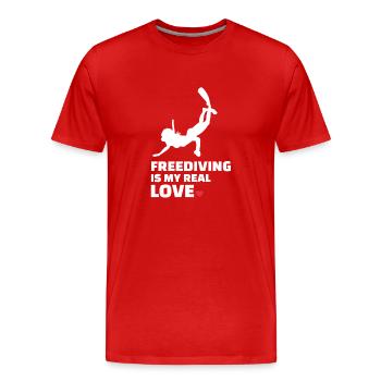 Apnée - T-shirt bio Premium Homme - rouge - Devant - Damien (186cm)