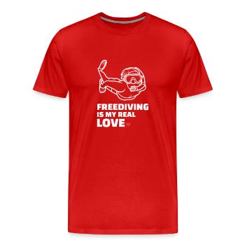 Apnée - T-shirt bio Premium Homme - rouge - Devant - Damien (186cm)
