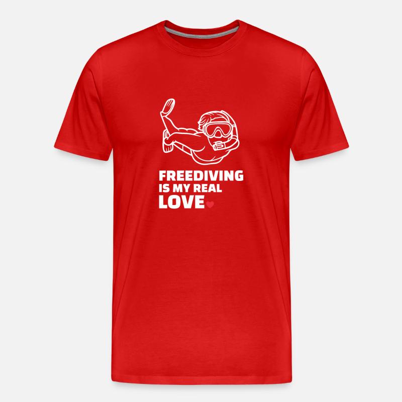 Freitauchen - Männer Premium Bio T-Shirt - Rot