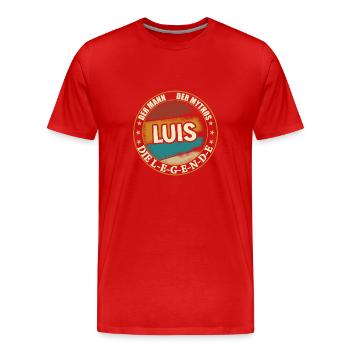 Luis Vorname Name Geburtstag - Männer Premium Bio T-Shirt - Rot - Vorne - Damien (186cm)