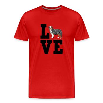 Berger australien - T-shirt bio Premium Homme - rouge - Devant - Damien (186cm)