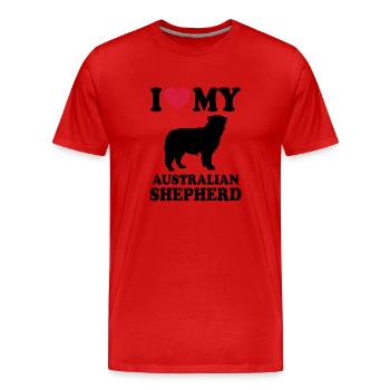 Berger australien - T-shirt bio Premium Homme - rouge - Devant - Damien (186cm)