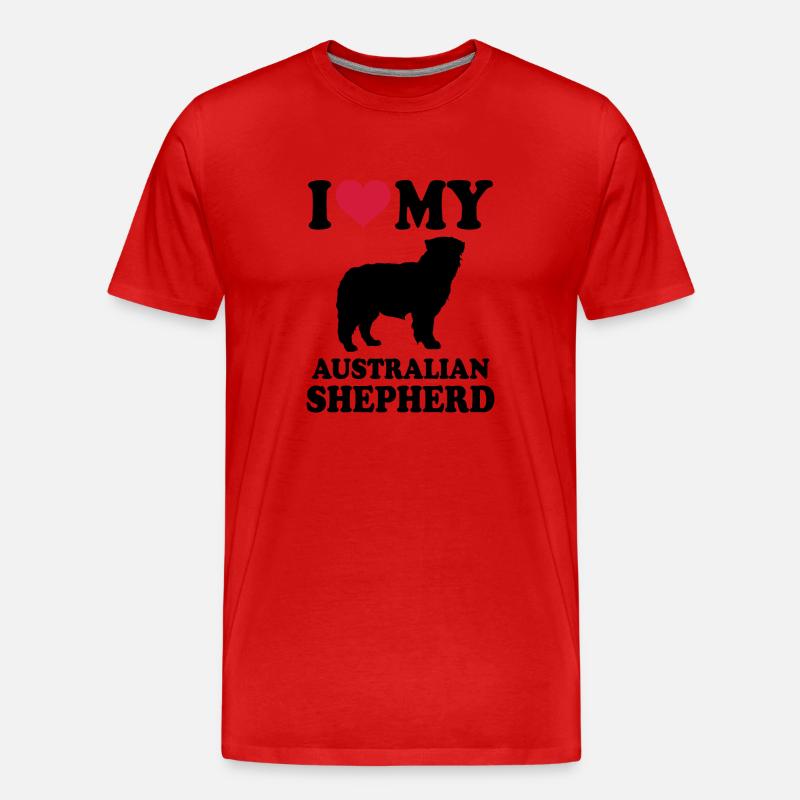 Australian Shepherd - Männer Premium Bio T-Shirt - Rot