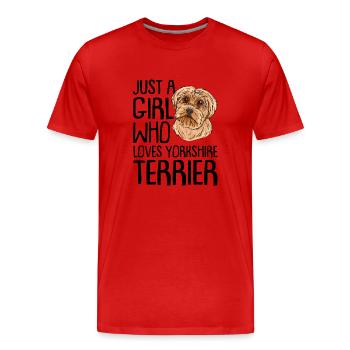Yorkshire Terrier - Men's Premium Organic T-Shirt - red - Front - Damien (186cm)