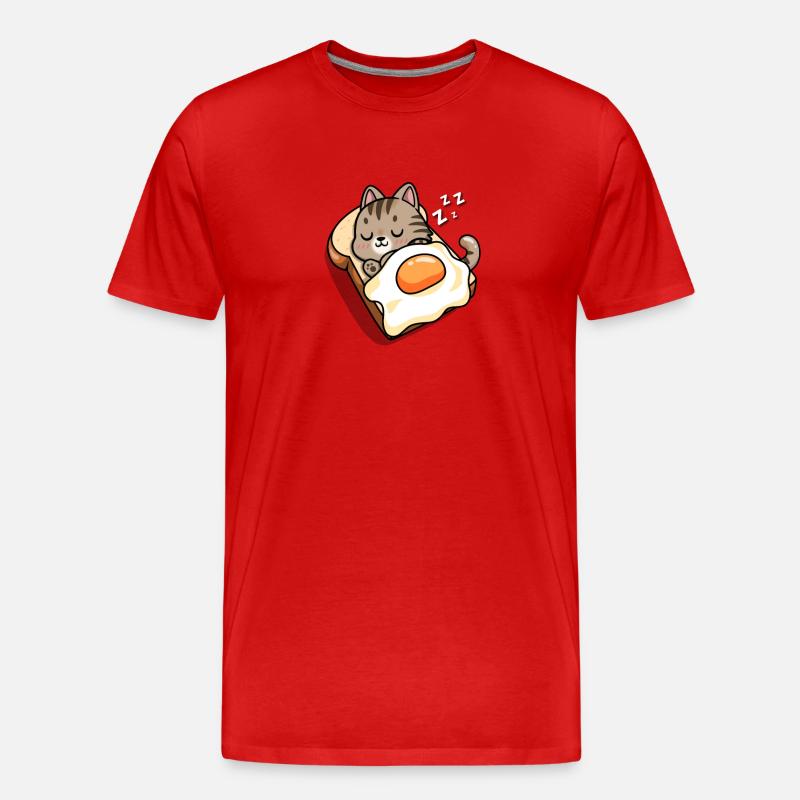 Braune Tabby Katze - Männer Premium Bio T-Shirt - Rot