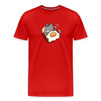 Gray Tabby Cat - Men's Premium Organic T-Shirt - red - Front - Damien (186cm)