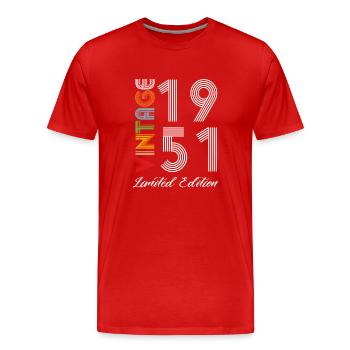 Vintage 1951 Vintage Geburtstag Retro Vintage - Männer Premium Bio T-Shirt - Rot - Vorne - Damien (186cm)