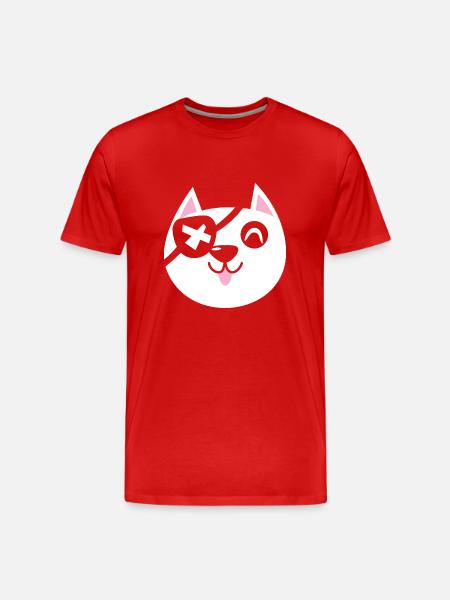 Pirate Cat - Men's Premium Organic T-Shirt - red
