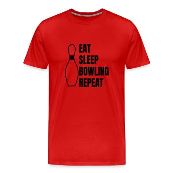 Bowling Kegel Bowler Geschenk Bowlingkugel Kegeln - Männer Premium Bio T-Shirt - Rot - Vorne - Damien (186cm)