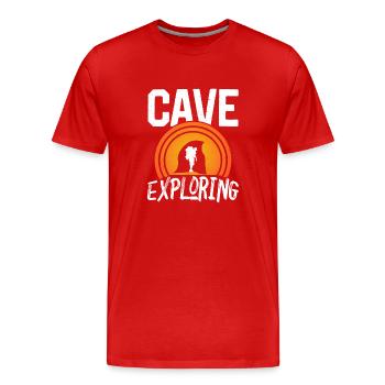 Höhle Erforschen Caving Höhlenwandern Cave - Männer Premium Bio T-Shirt - Rot - Vorne - Damien (186cm)