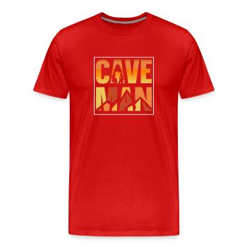 Höhlenmensch Cave Man Höhle Caving Höhlenwandern - Männer Premium Bio T-Shirt - Rot - Vorne - Damien (186cm)