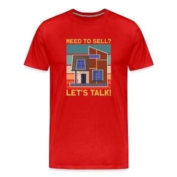 Need To Sell Let's Talk Immobilienmakler - Männer Premium Bio T-Shirt - Rot - Vorne - Damien (186cm)