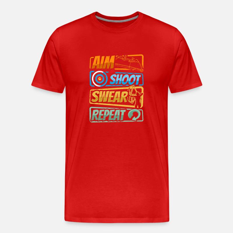 Zielschießen Und Bogenschießen - Männer Premium Bio T-Shirt - Rot