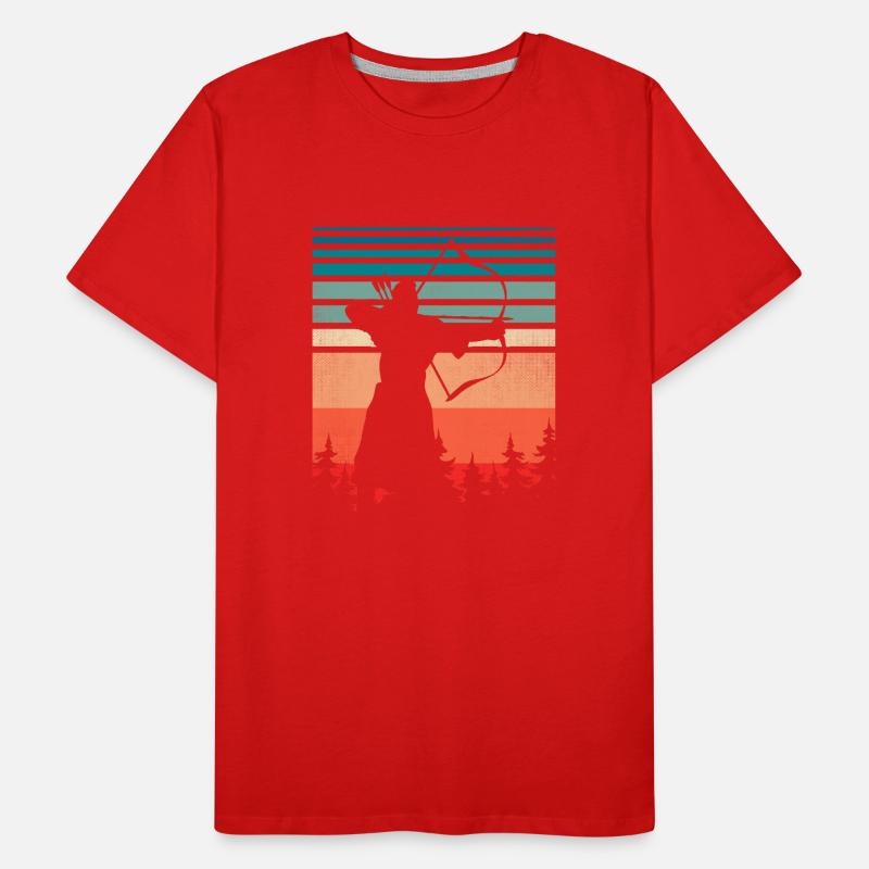 Archer avec arc et flèches T-shirt bio Premium Homme