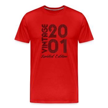 Vintage 2001 Vintage Geburtstag Retro Vintage - Männer Premium Bio T-Shirt - Rot - Vorne - Damien (186cm)