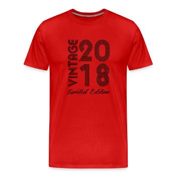 Vintage 2018 Vintage Birthday Retro Vintage - Men's Premium Organic T-Shirt - red - Front - Damien (186cm)