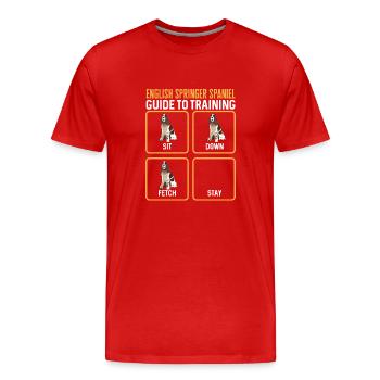 Chien d’épagneul Springer anglais - T-shirt bio Premium Homme - rouge - Devant - Damien (186cm)