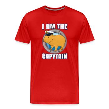 I am the Capytain Boat Captain - Männer Premium Bio T-Shirt - Rot - Vorne - Damien (186cm)