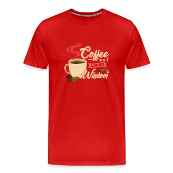 Le café est une sagesse liquide - T-shirt bio Premium Homme - rouge - Devant - Damien (186cm)