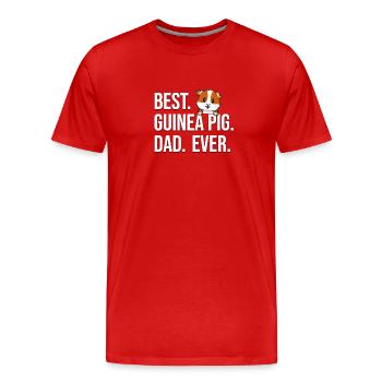 Meerschweinchen-Vater - Männer Premium Bio T-Shirt - Rot - Vorne - Damien (186cm)