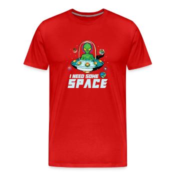 Alien Extraterrestrial Area 51 Ufo Space Geek - Männer Premium Bio T-Shirt - Rot - Vorne - Damien (186cm)