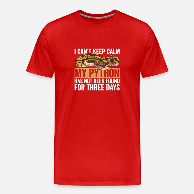 Königspython Bananenkugel Python - Männer Premium Bio T-Shirt - Rot