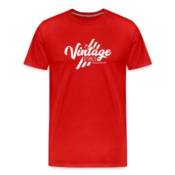 Vintage 1983 Geburtstag Retro - Männer Premium Bio T-Shirt - Rot - Vorne - Damien (186cm)